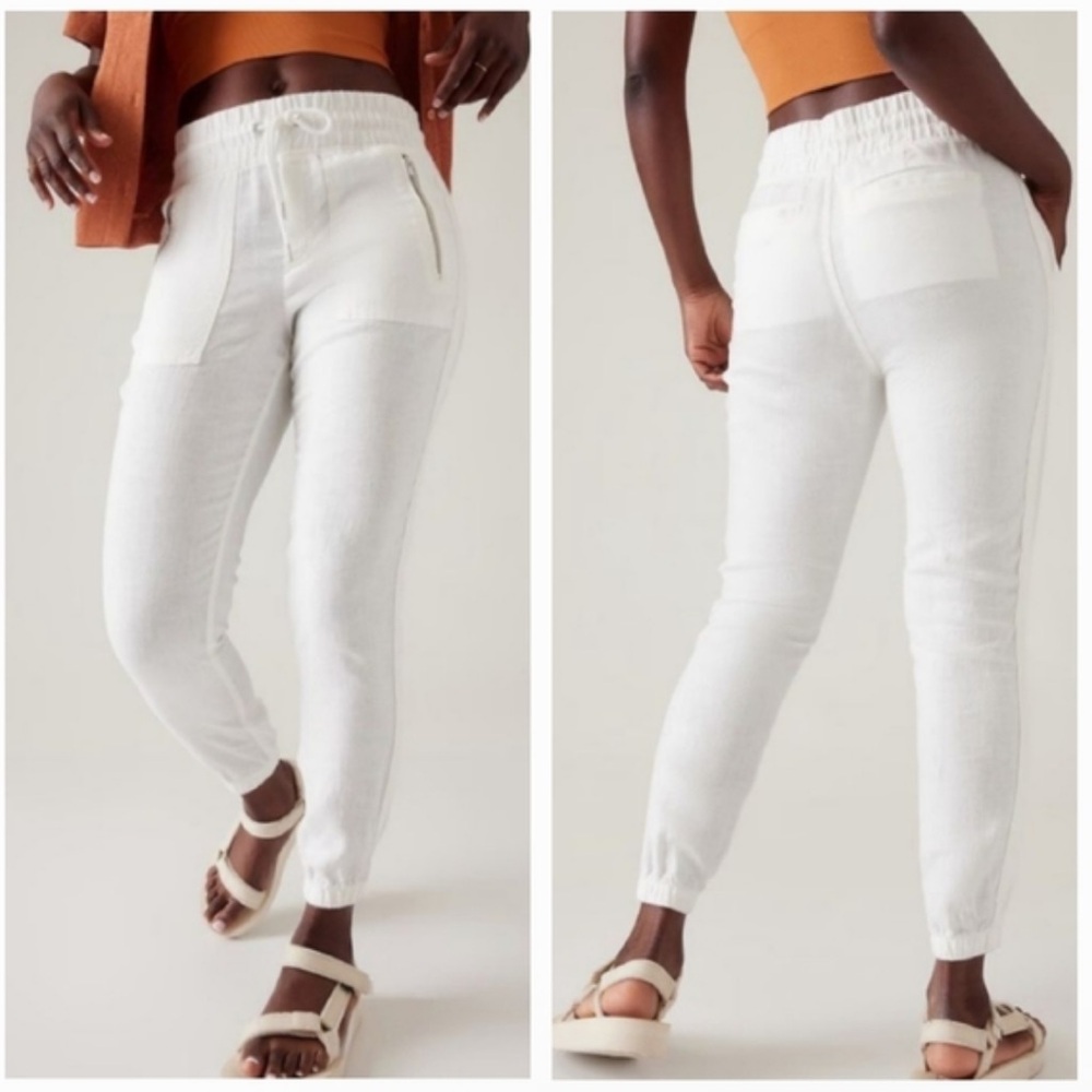 Athleta Cabo Calla Lily Linen Jogger Pants